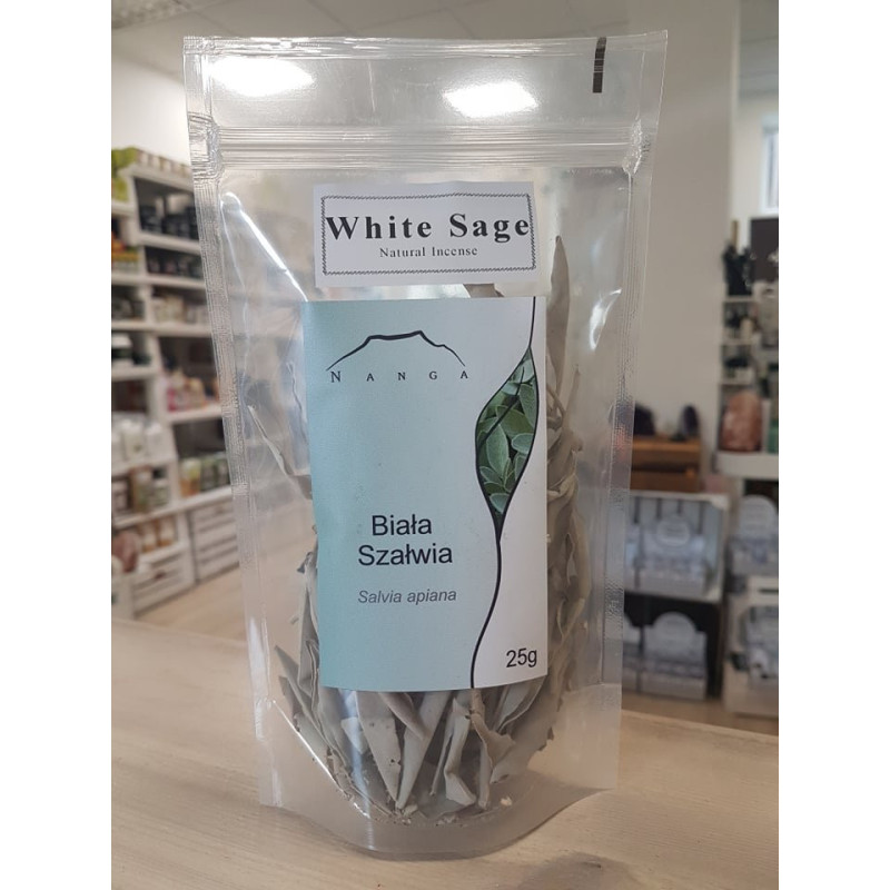 White Sage Natural Incense, Whole Leaves, 25g