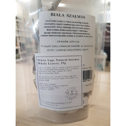 White Sage Natural Incense, Whole Leaves, 25g