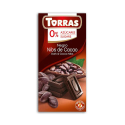 Dark Chocolate With Cocoa Beans, Sugar And Gluten Free (75g) Torras
