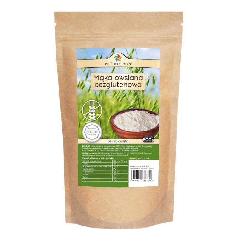 Gluten Free Oat Flour 500g /  Mąka owsiana bezglutenowa 500g