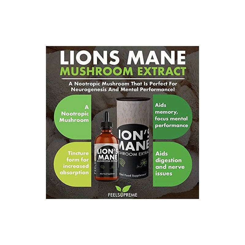 Organic Lion's Mane Mushroom Extract 60ml Feel Supreme