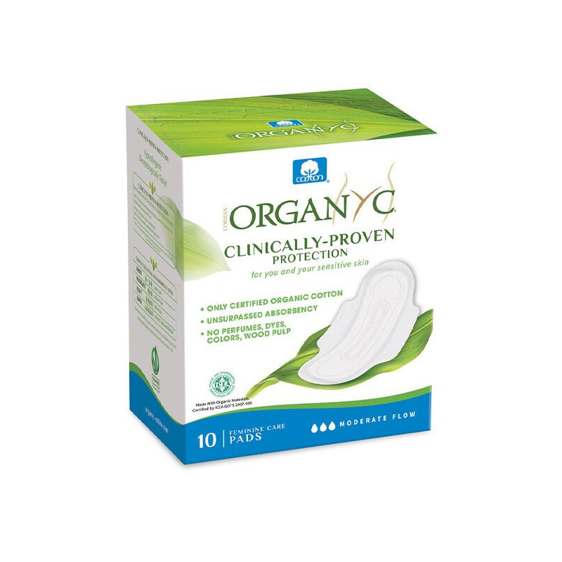 Organyc Organic Cotton Period Pads Folded Moderate Flow