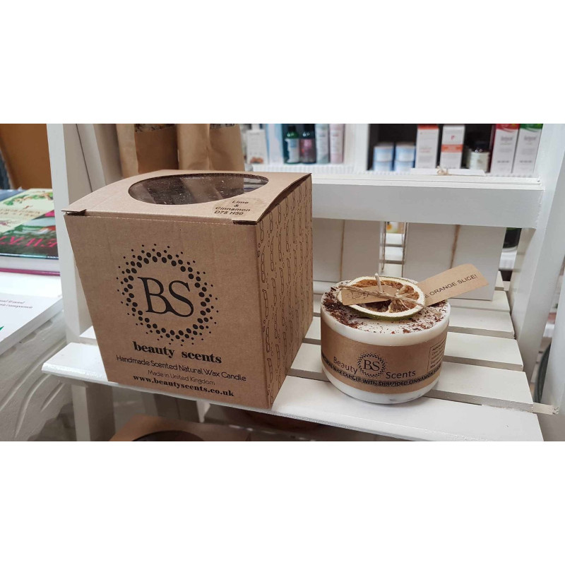 Handmade Soy Candle by Beauty Scents, Lime & Cinnamon
