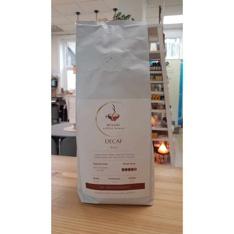 Bisaggio Coffee House, DECAF Brazil Coffee Ground 500g
