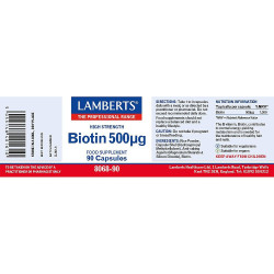 Biotin 500µg Lamberts 90caps