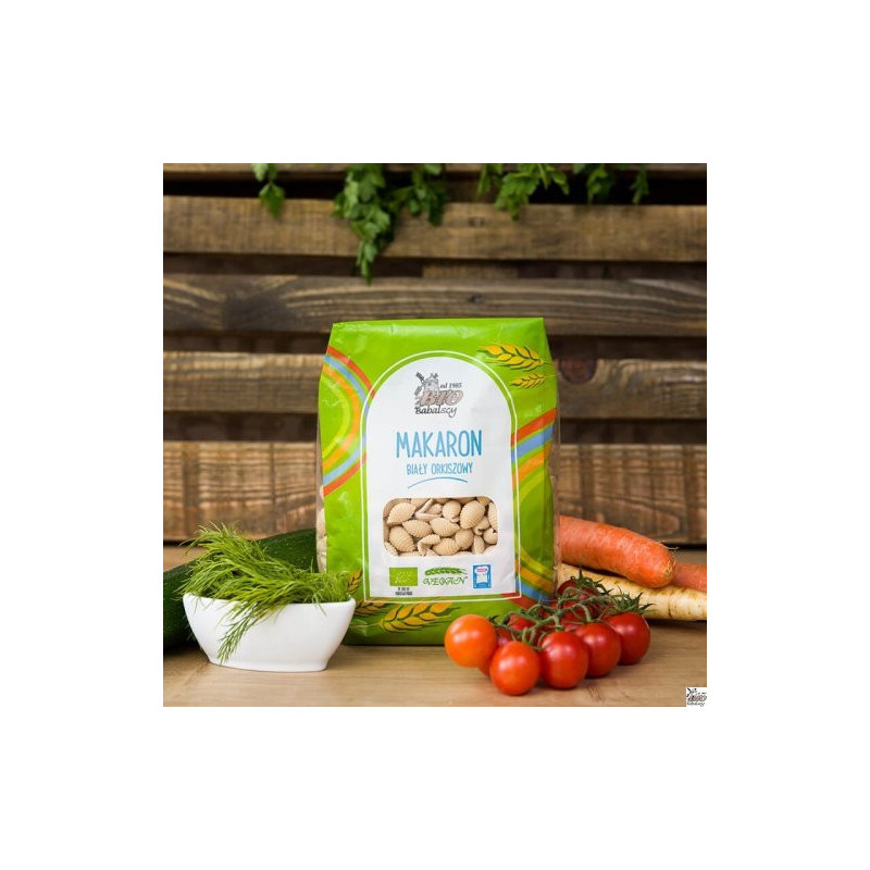 White spelt pasta, organic 400g / Makaron biały orkiszowy muszelki