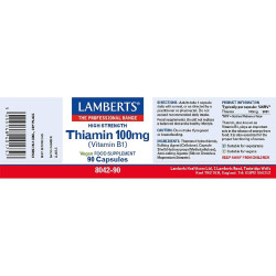 Thiamin 100mg (Vitamin B1) 90 capsules