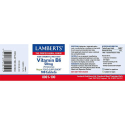 Vitamin B6 50mg 100 tablets