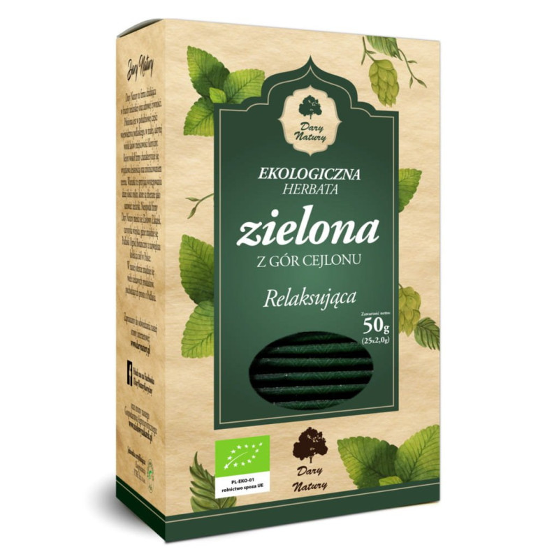 Relaxing Green Tea, Ecological, Dary Natury 25 tea bags