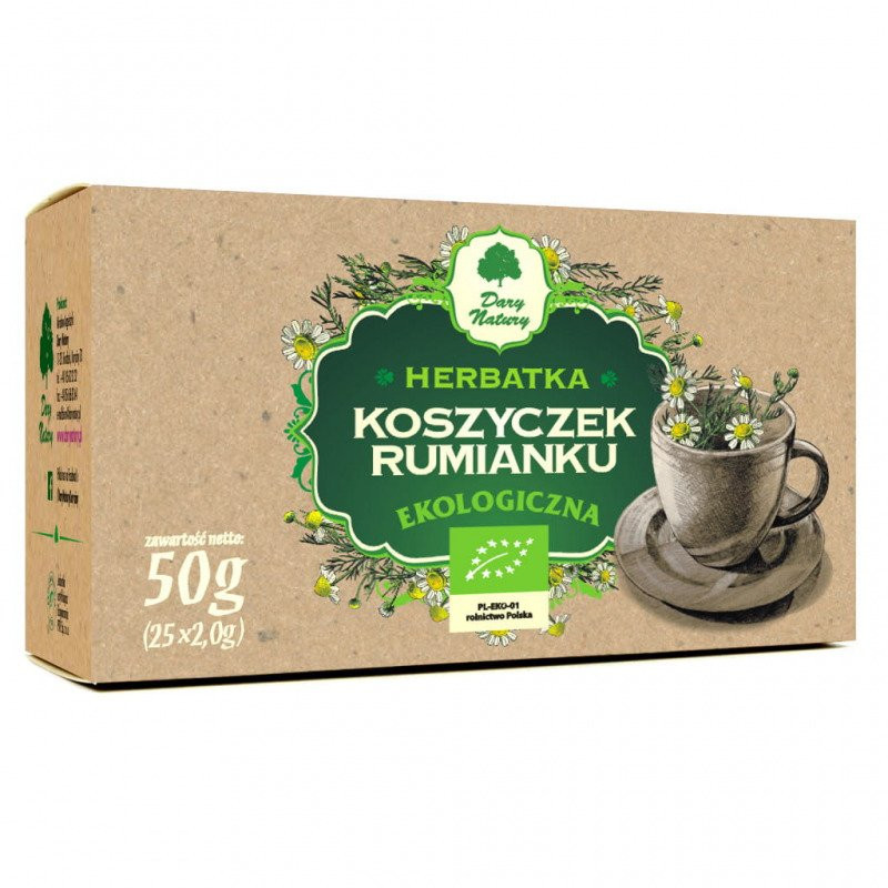 Chamomile ecological, Dary Natury 25 tea bags / Rumianek