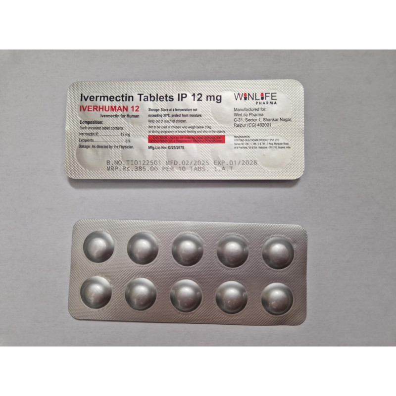 Ivermectin Tablets 12mg (10 tablets), Iverhuman