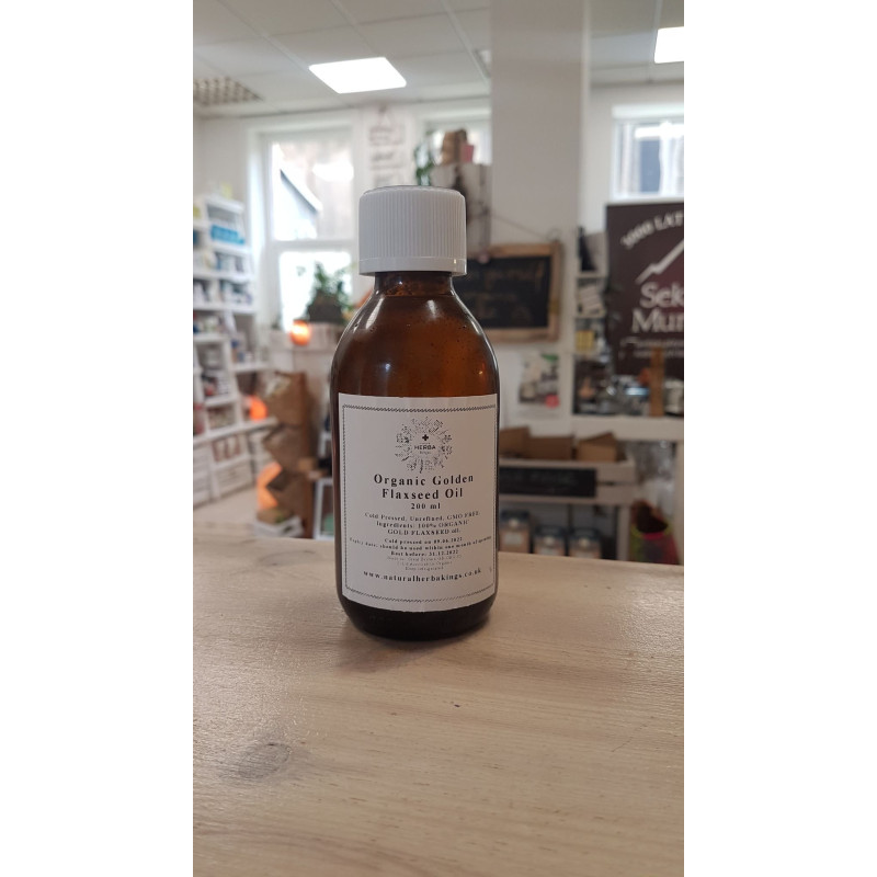 Organic Golden, Flaxseed Oil 200ml, Cold Pressed, Unrefined