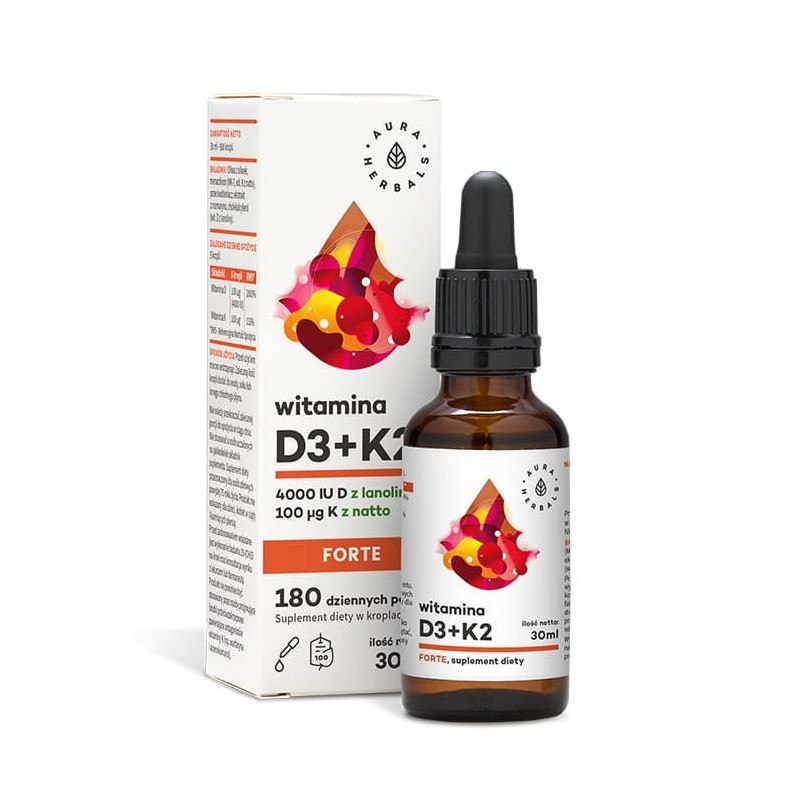 Vitamin D3+K2 Forte 30ml Aura Herbals