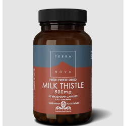 Milk Thistle 500mg (Fresh Freeze Dried-Organic), 50 veggie capsules, Terranova (Ostropest plamisty)