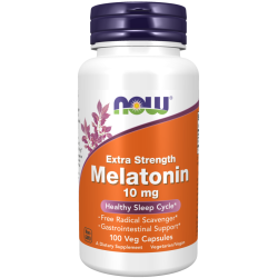 Melatonin, Extra Strength 10 mg, 100 Veg Capsules, Now Foods