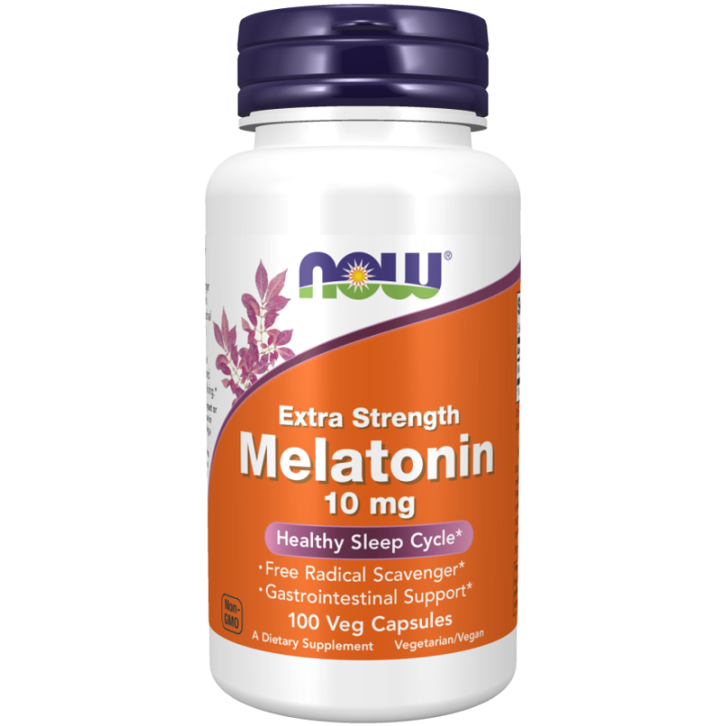 Melatonin, Extra Strength 10 mg, 100 Veg Capsules, Now Foods