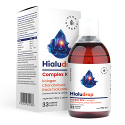 Hialudrop Complex KCH - Collagen, Chondroitin, Hyaluronic Acid, Liquid Diet Supplement, 33 Daily Servings, 500 ml