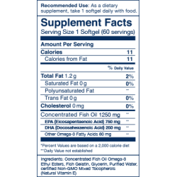 Wild Alaskan Fish Oil, Peak EPA, 1000 mg, 60 Fish Softgels