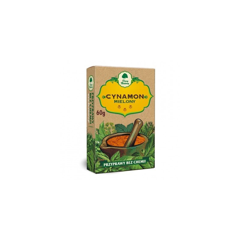 Ground Cinnamon 60g, Naturally chemicals and gluten free, Dary Natury