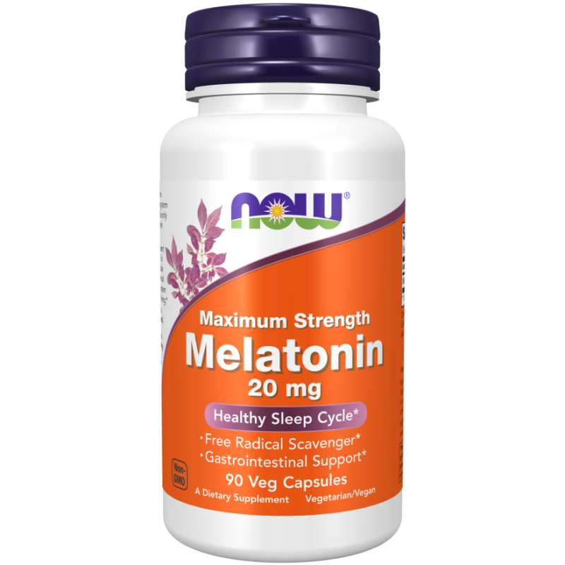 Melatonin NOW , Maximum Strength 20 mg Veg Capsules